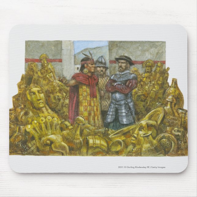 Francisco Pizarro next to Inca Emperor Atahualpa Mouse Pad (Front)