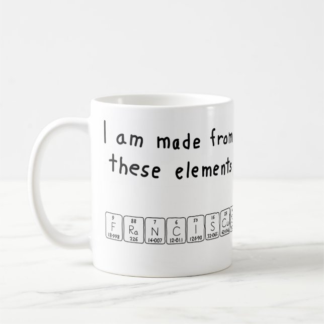 Franciscus periodic table name mug (Left)