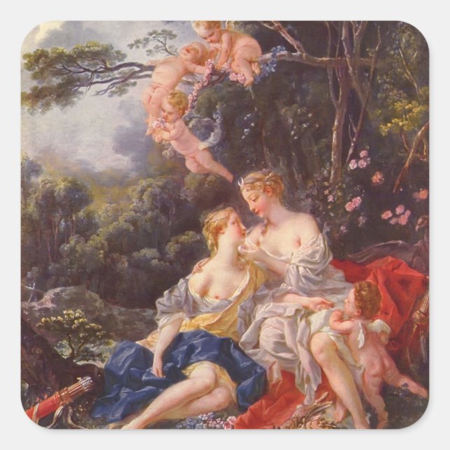Francois Boucher - Jupiter and Callisto Square Sticker (Front)