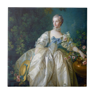 FRANCOIS BOUCHER - MADAME BERGERET portrait art Tile