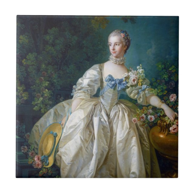FRANCOIS BOUCHER - MADAME BERGERET portrait art Tile (Front)