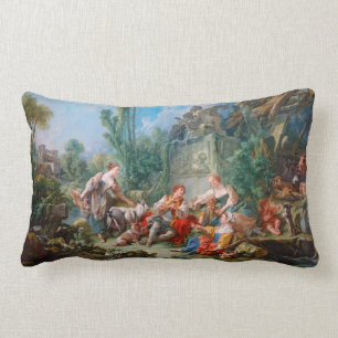 francois boucher shepherd's idyll rococo scenery lumbar pillow