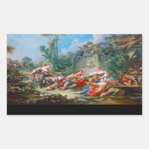 francois boucher shepherd's idyll rococo scenery sticker