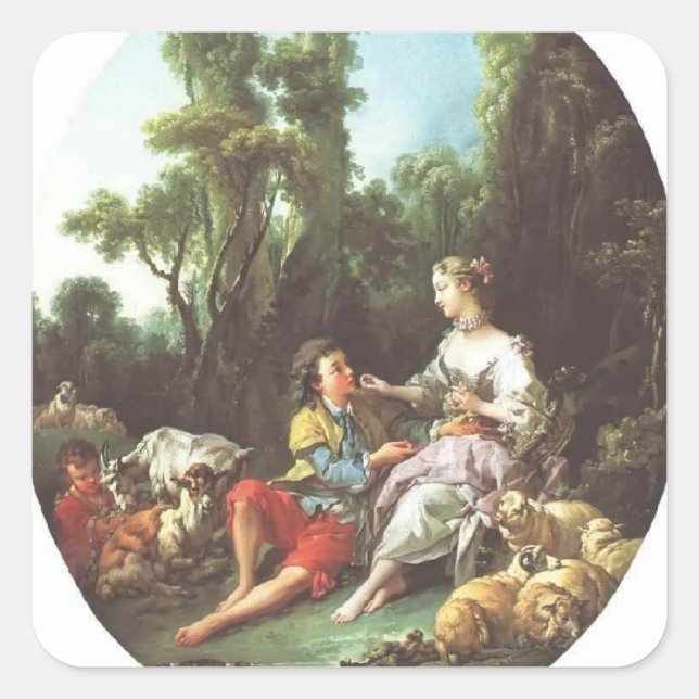 Francois Boucher - They Thinking About the Grape Square Sticker (Front)