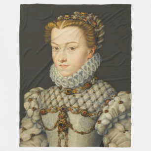Francois Clouet - Elisabeth of Austria Fleece Blanket