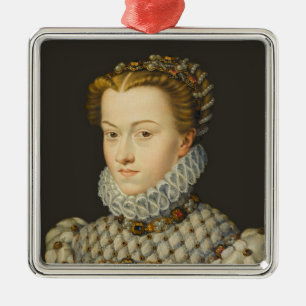 Francois Clouet - Elisabeth of Austria Metal Ornament