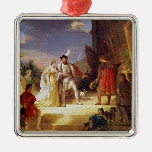 Francois I with Leonardo da Vinci Metal Ornament