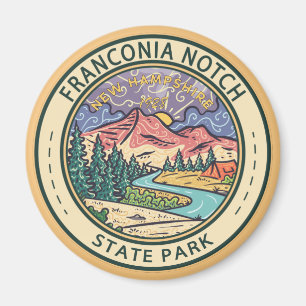Franconia Notch State Park New Hampshire Badge  Magnet