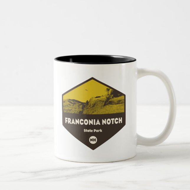 Franconia Notch State Park New Hampshire Two-Tone Coffee Mug (Right)