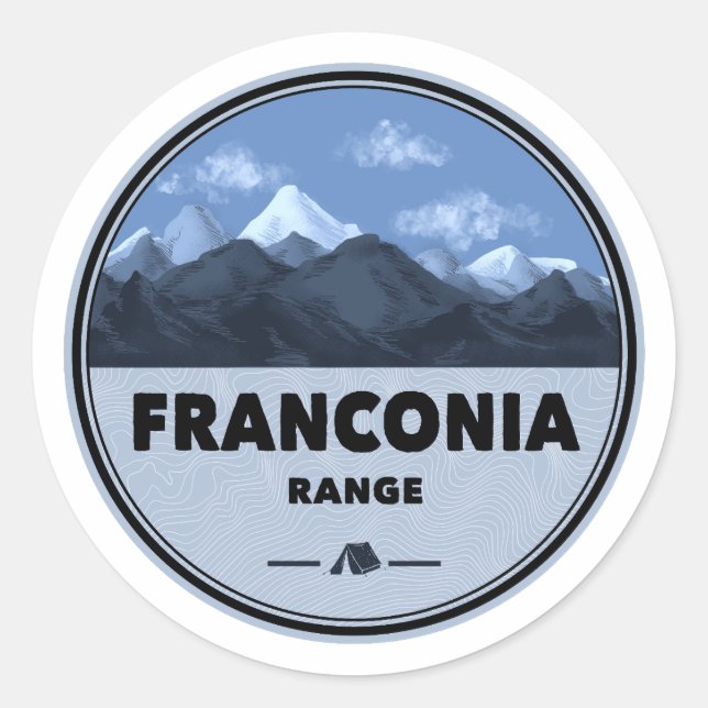 Franconia Range New Hampshire Camping Classic Round Sticker (Front)