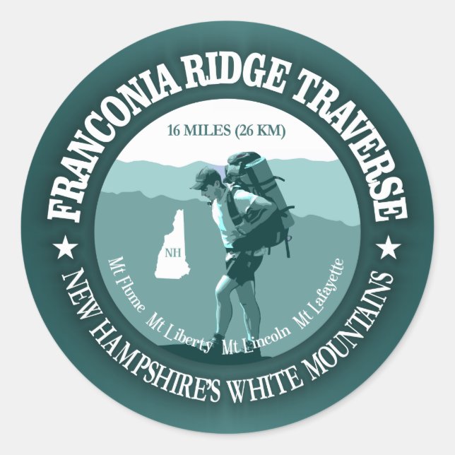 Franconia Ridge Traverse Classic Round Sticker (Front)