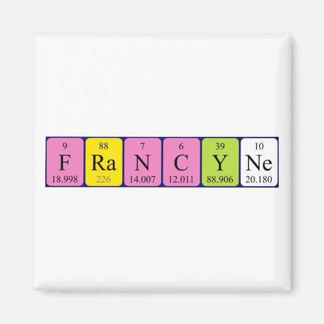 Francyne periodic table name magnet (Front)