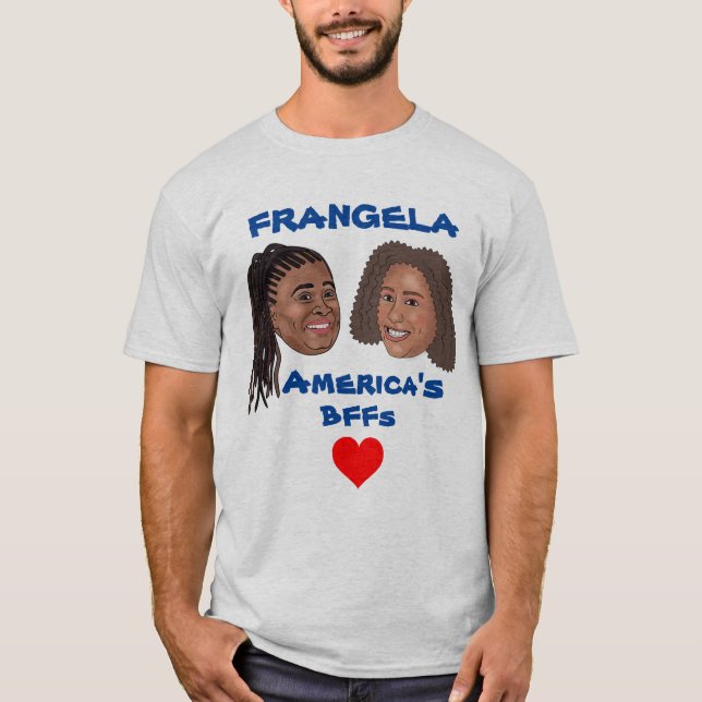 Frangela Cartoon Heads T-Shirt (Front)