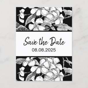 Frangipani Bohemian Botanical Modern Save the Date Postcard