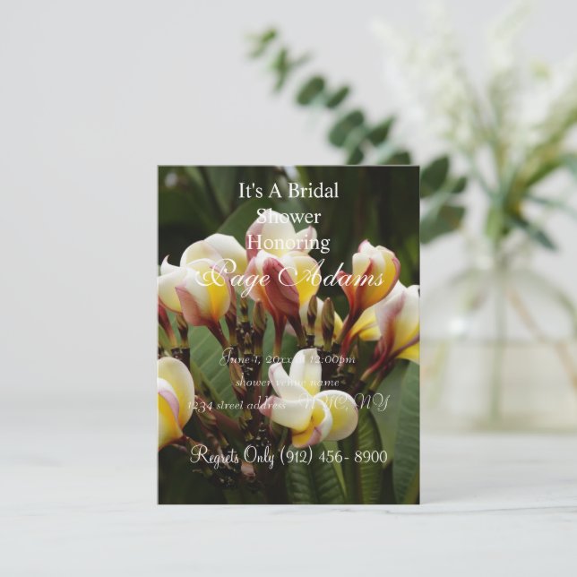 Frangipani Bridal Shower Invitation (Standing Front)