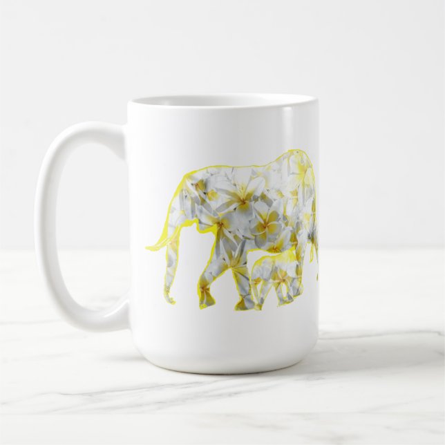 Frangipani Elephants, Coffee Mug (Left)