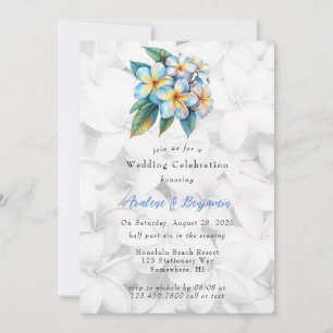 Frangipani Floral Hawaiian Wedding Celebration  Invitation