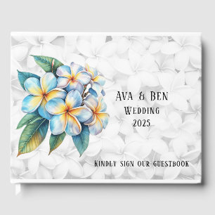 Frangipani Floral Hawaiian Wedding  Guest Book