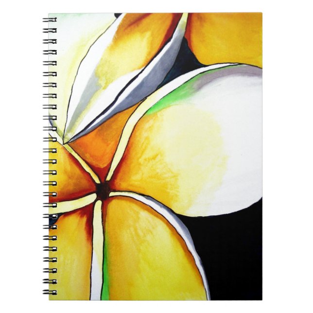 Frangipani flower art notebook (Front)