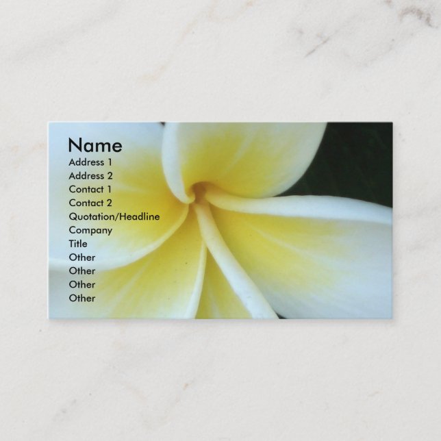 Frangipani flower Business Card (Front)