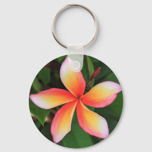 Frangipani flower keychain