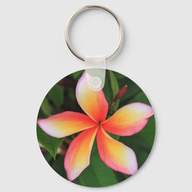 Frangipani flower keychain (Front)