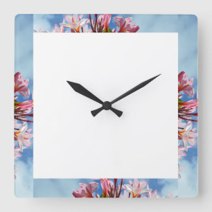 Frangipani Flower Picture Frame, Square Wall Clock
