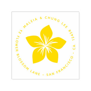 Frangipani or Plumeria Blossom Hawaii Flower Self-inking Stamp