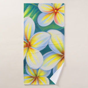 Frangipani peinture Serviette de bain tropicale
