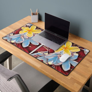 Frangipani Pop Art, Desk Mat