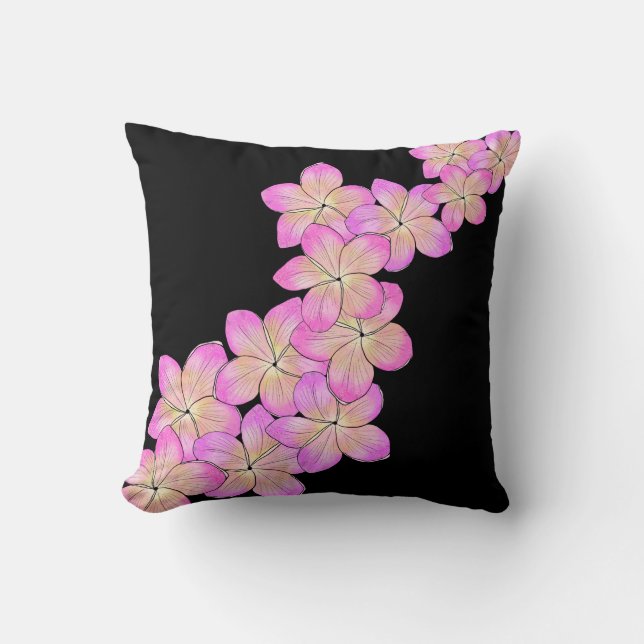 Frangipani Throw Pillow (Front)