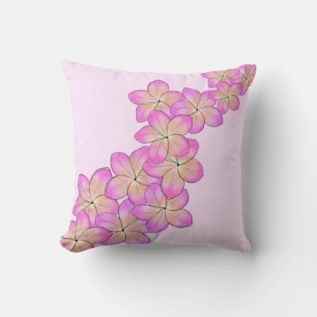 Frangipani Throw Pillow (Front)