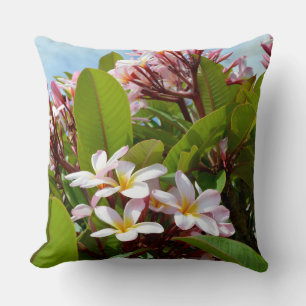 Frangipanis Rose Sur Un Arbre, Gros Coussin À Thro