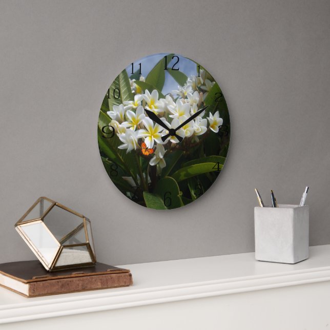 Frangipanis With Butterfly, Clock (Office)