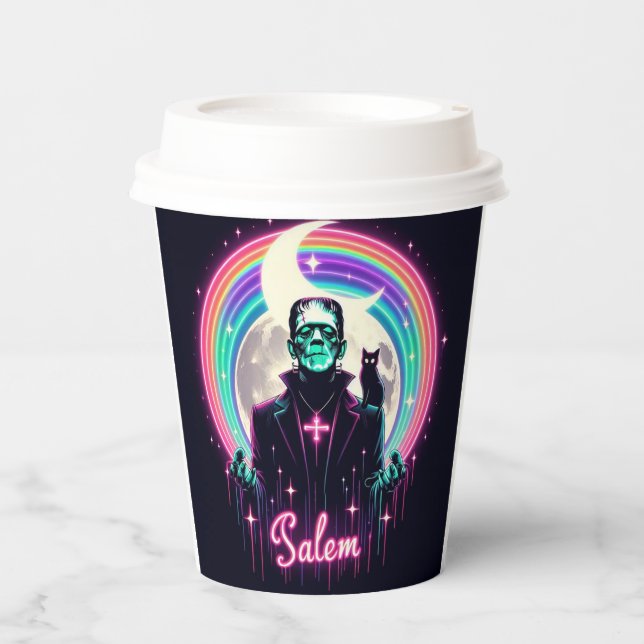 Frank and cat Salem paper coffee cup (Front)