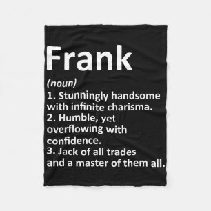 Frank Definition Personalized Name Funny Birthday  Fleece Blanket