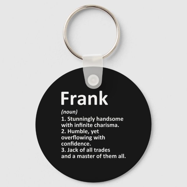 Frank Definition Personalized Name Funny Birthday  Keychain (Front)
