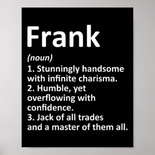 Frank Definition Personalized Name Funny Birthday Poster