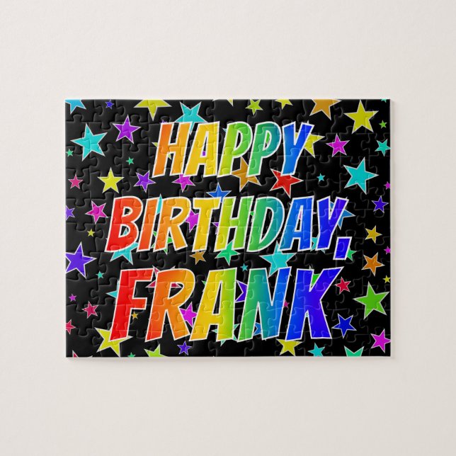 "FRANK" First Name, Fun "HAPPY BIRTHDAY" Jigsaw Puzzle (Horizontal)