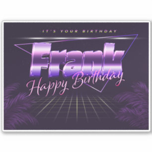 Frank Name Vorname lila retro Sticker Geburtstag