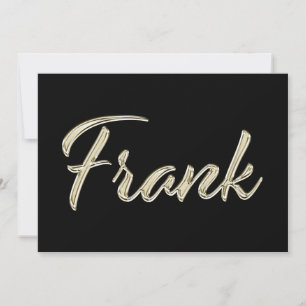 Frank Name white gold Handwriting Card