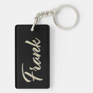 Frank Name whitegold key trailer Keychain