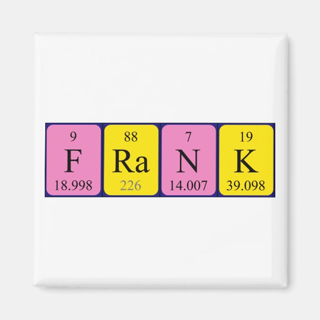 Frank periodic table name magnet (Front)