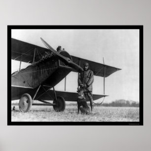 Frank Stanton with a Cat on His Airplane 1922 Poster