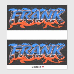 Frank Vorname Name Graffiti Aufkleber Sticker