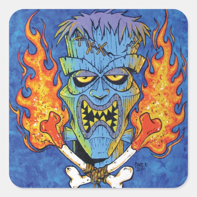 Franken-Tiki Square Sticker (Front)