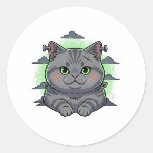 Frankenbrit – British Shorthair Cat Halloween Classic Round Sticker