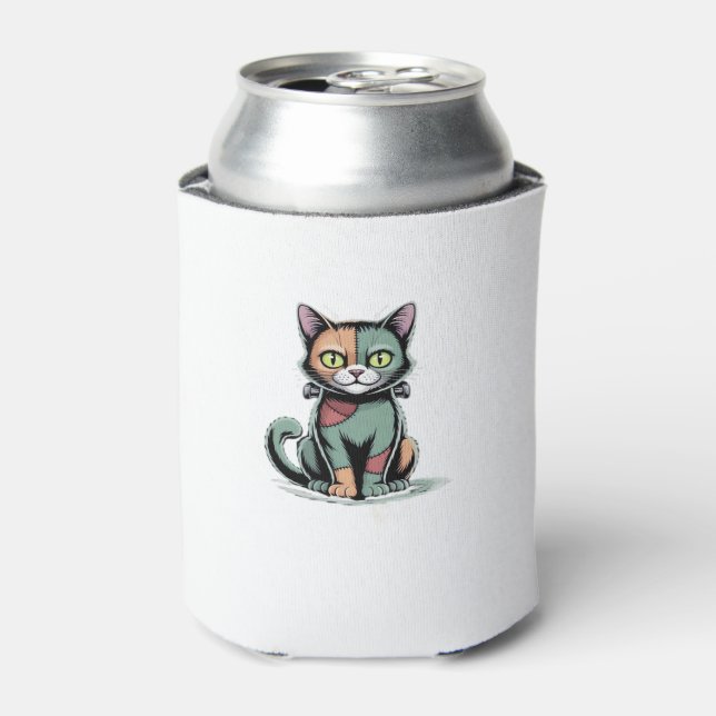 FrankenCat Oversized T-Shirt Can Cooler (Can Front)