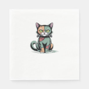 FrankenCat Oversized T-Shirt Napkin