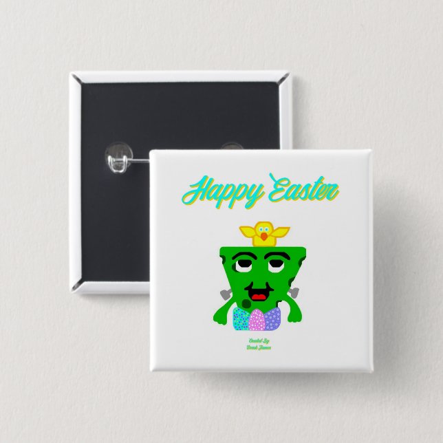 FrankenCheese Easter 2 Inch Square Button (Front & Back)